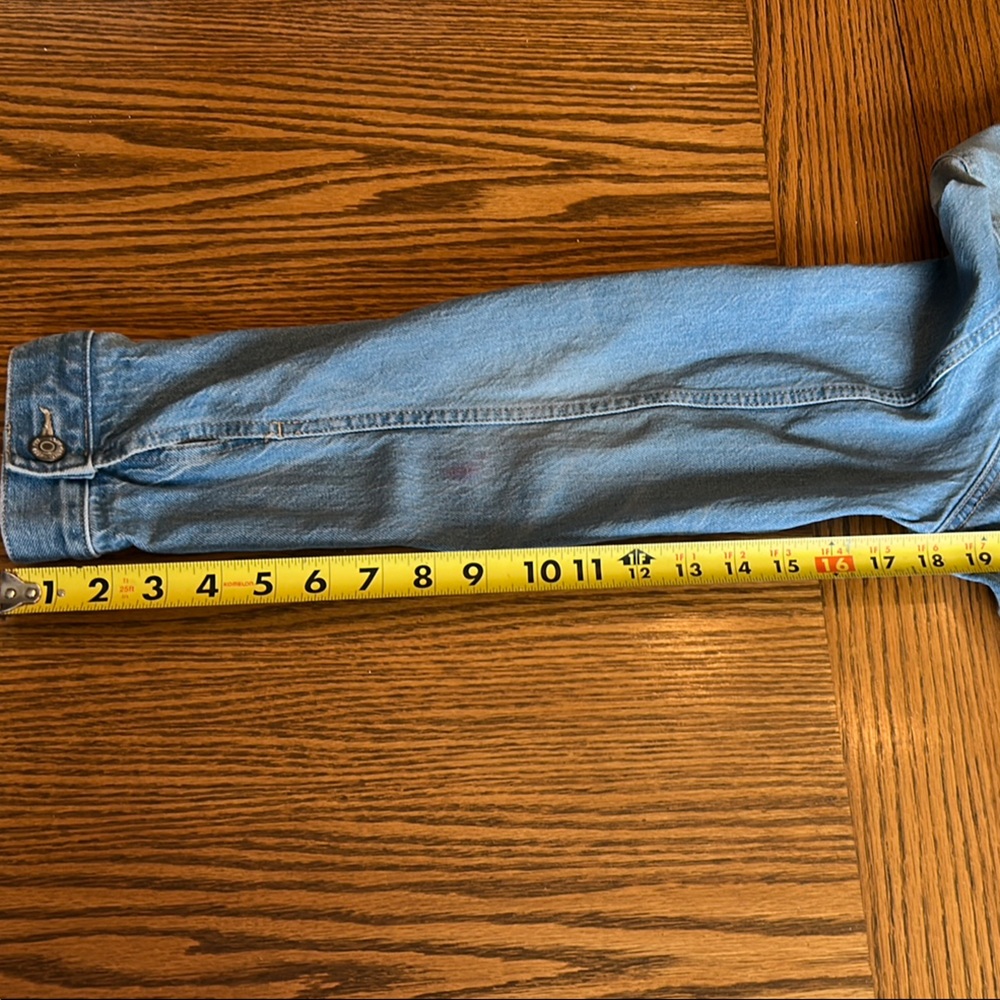 LOFT Casual Light Blue Jean Jacket Western Rivet Buttons - Picture 8 of 11
